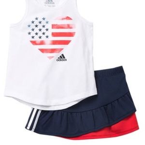 Adidas American Flag Tank & Short Set Baby Girls